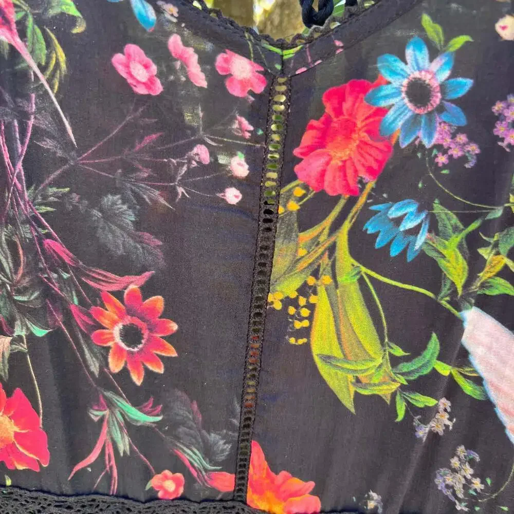 Next Beachwear Black and Floral Lace Dress - Maxi Size UK 10 - Picture 12 of 12